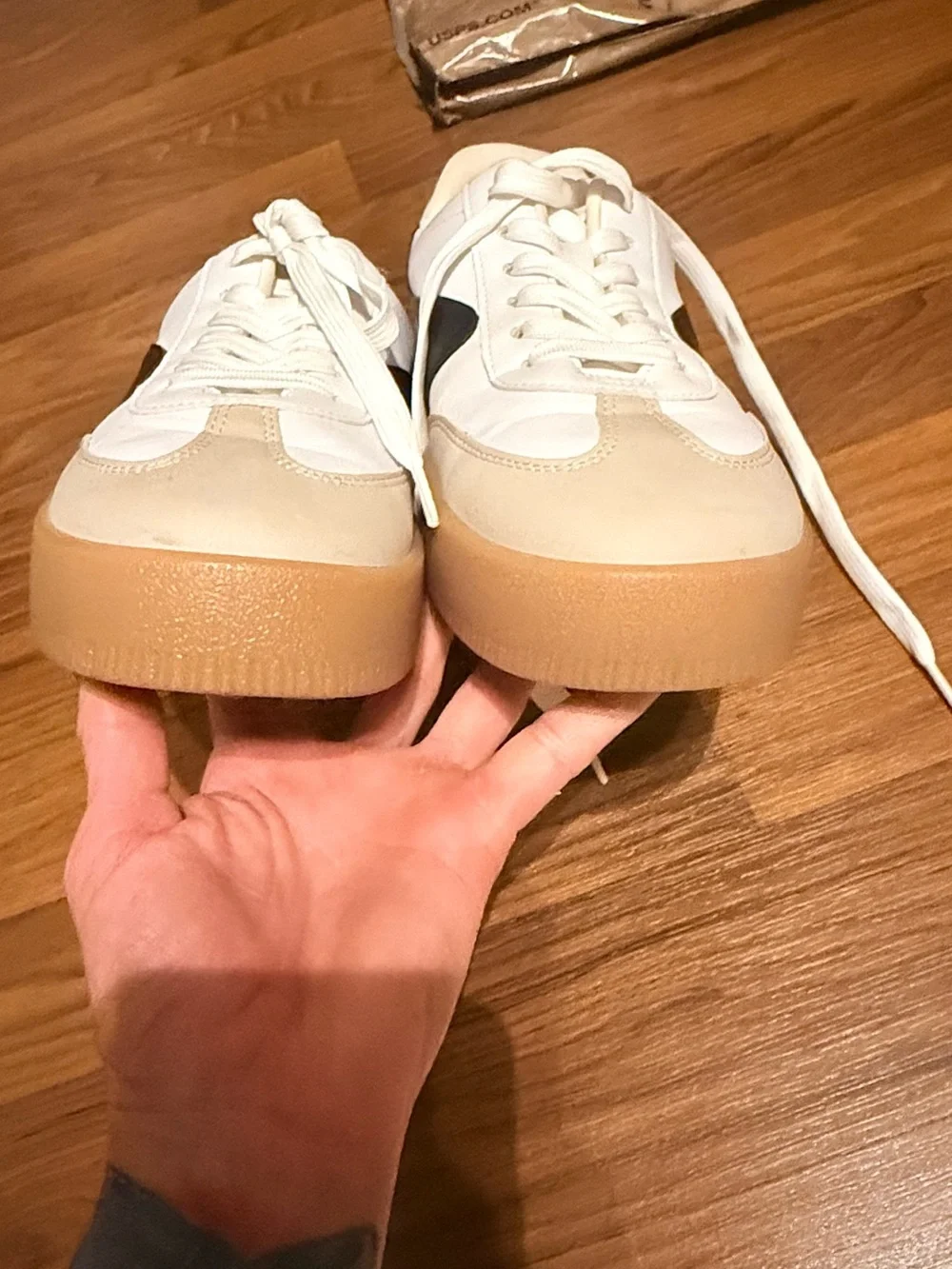 Dolce Vita White and Black Platform Sneakers